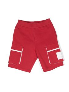 Emporio Armani Kids short en coton à design bicolore - Rouge