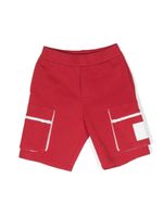 Emporio Armani Kids short en coton à design bicolore - Rouge