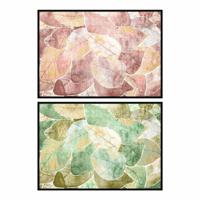 Schilderij DKD Home Decor 123 x 4,5 x 83 cm Traditioneel Blad van een plant (2 Stuks)