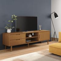 Tv-meubel MOLDE 158x40x49 cm massief grenenhout bruin