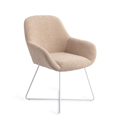 Jesper Home Eetkamerstoel 'Kushi' Cross White, kleur Flax Relax