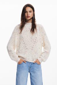 Oversized gebreide trui - WHITE - L