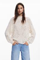 Oversized gebreide trui - WHITE - XS