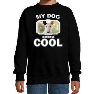 Honden liefhebber trui / sweater Bullterrier my dog is serious cool zwart voor kinderen