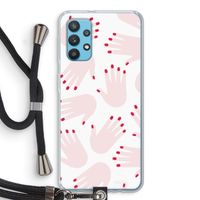 Hands pink: Samsung Galaxy A32 4G Transparant Hoesje met koord
