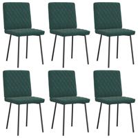Eetkamerstoelen 6 st fluweel donkergroen