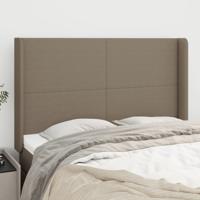 Hoofdbord met randen 147x16x118/128 cm stof taupe