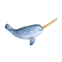 Wild Republic pluche knuffel - Narwal walvis - 35 cm - Speelgoed knuffelbeesten - knuffels