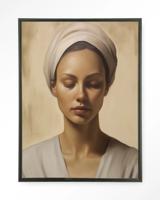 Urban Cotton Wandkleed 'Healing' 145 x 190cm in Floating Frame - black
