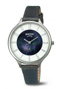 Horlogeband Boccia 3240-01 Leder Grijs 14mm