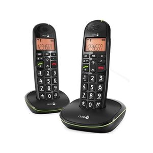 Doro PhoneEasy 100w duo DECT-telefoon Nummerherkenning Zwart