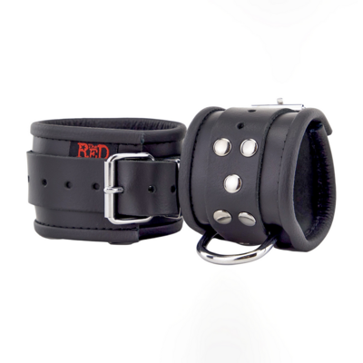 Red Leather Leren Handboeien - Zwart