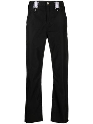 Youths In Balaclava pantalon droit à motif brodé - Noir
