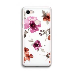 Geschilderde bloemen: Google Pixel 3 Transparant Hoesje