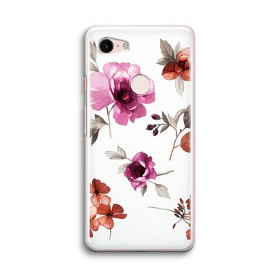Geschilderde bloemen: Google Pixel 3 Transparant Hoesje