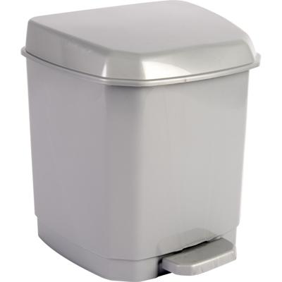 Hega Hogar Pedaalemmer - grijs - 7 Liter - 26 cm - Kunststof - vuilnisemmer