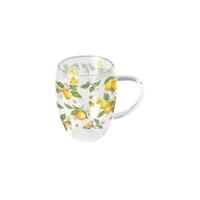 Dubbelwandig glas 0.35L fresh lemons wit