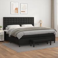 Boxspring met matras kunstleer zwart 200x200 cm