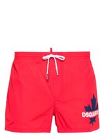 DSQUARED2 short de bain à logo imprimé - Rouge