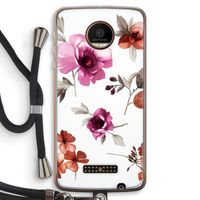Geschilderde bloemen: Motorola Moto Z Force Transparant Hoesje met koord
