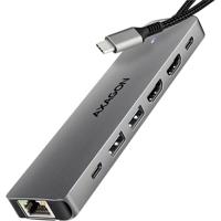 AXAGON AXAGON HMC-7HX2 USB-Hub, 2x USB-A, 1x USB-C, 2x HDMI 2.0, 1x RJ45, 100 W PD USB-combi-hub AXAGON AXAGON HMC-7HX2 USB-Hub, 2x USB-A, 1x USB-C, 2x HDMI 2.0, 1x RJ45, 100 W PD USB-combi-hub