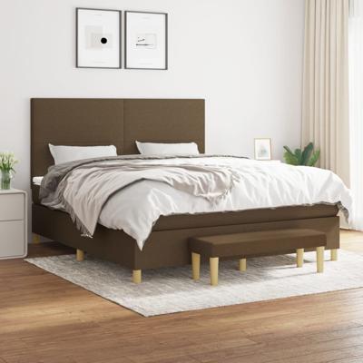 Boxspring met matras stof donkerbruin 180x200 cm