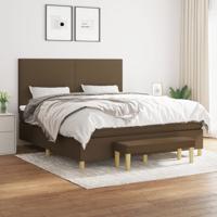 Boxspring met matras stof donkerbruin 180x200 cm