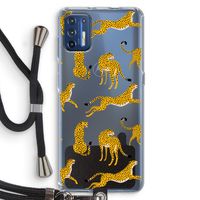 Luipaard: Motorola Moto G9 Plus Transparant Hoesje met koord