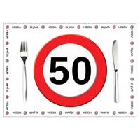 Placemat 50 jaar - 10x stuks - 42 x 30 cm - 90g - papier - verjaardag - jubileum