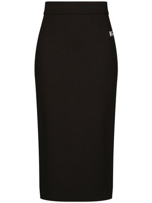 Dolce & Gabbana jupe mi-longue en maille nervurée - Noir