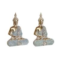 Decoratieve figuren DKD Home Decor 18,6 x 9,7 x 27 cm Blauw Boeddha Turkoois Orientaals Decapé (2 Stuks)