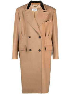 Maison Margiela manteau croisé à quatre points - Marron