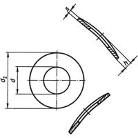 TOOLCRAFT A4 D137-A2 194667 Veerschijf Binnendiameter: 4.3 mm M4 DIN 137 RVS A2 100 stuk(s)