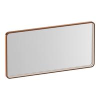 Brauer Sapphire Spiegel - Rechthoekig met Afgeronde Hoeken - 100 cm - met Koper Frame - met Directe LED-Verlichting - Dimbaar en met Kleurfunctie - met Afstandsbediening
