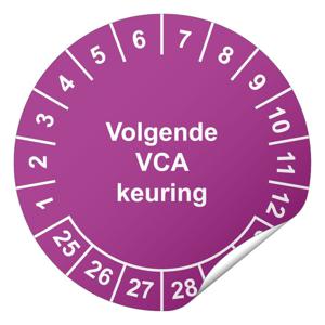 Keuringssticker Volgende VCA keuring Ø 20 mm - 1100 stickers (op rol)