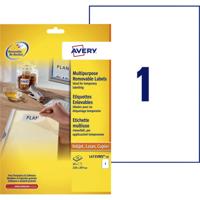 Etiket Avery L4735REV-25 210x297mm A4 wit 25 etiketten
