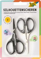 Folia silhouetschaar, ft 10,5 cm, scherpe punt, zwart, blister van 2 stuks