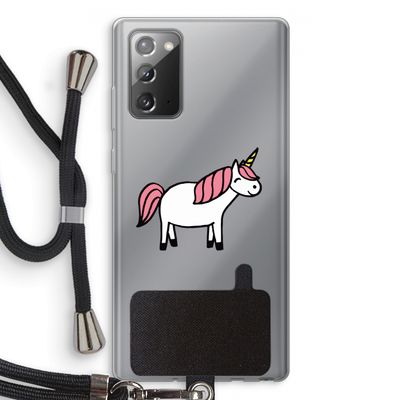 Eenhoorn: Samsung Galaxy Note 20 / Note 20 5G Transparant Hoesje met koord