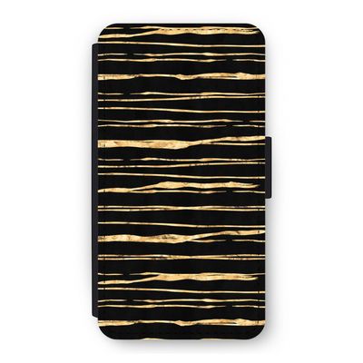 Gouden strepen: iPhone 11 Pro Flip Hoesje