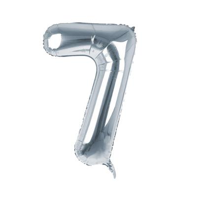 Cijfer Ballon '7' Zilver (100CM)
