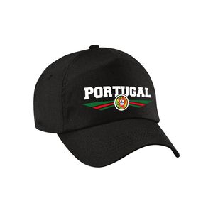 Portugal landen pet zwart / baseball cap volwassenen