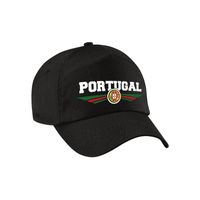 Portugal landen pet zwart / baseball cap volwassenen - thumbnail