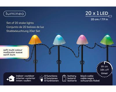 LED stake light l380h20 cm zwrt/smlt kerst - Lumineo