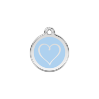 Tribal Heart Light Blue roestvrijstalen hondenpenning small/klein dia. 2 cm - Reddingo