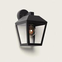 Buitenlamp zwart glas e27 fitting &apos;Selene&apos; down voordeur metaal
