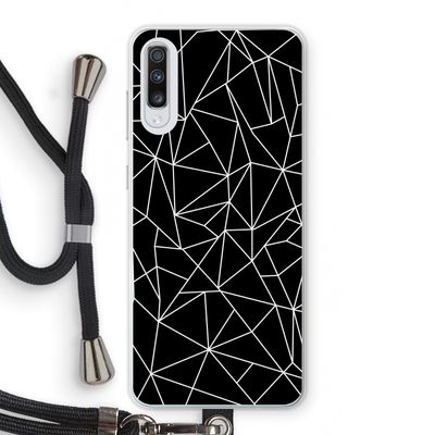 Geometrische lijnen wit: Samsung Galaxy A70 Transparant Hoesje met koord