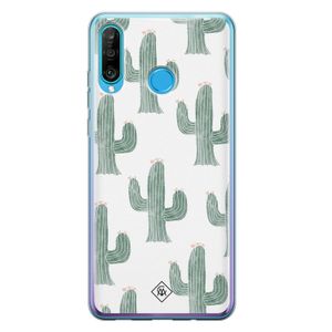 Huawei P30 Lite siliconen telefoonhoesje - Cactus print