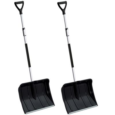 Prosperplast Sneeuwschep - 2x stuks - uitschuifbaar - zwart - kunststof - 120 tot 160 cm