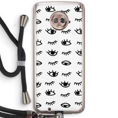 Eye pattern #2: Motorola Moto G6 Transparant Hoesje met koord