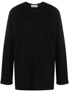 Yohji Yamamoto t-shirt en coton à manches longues - Noir